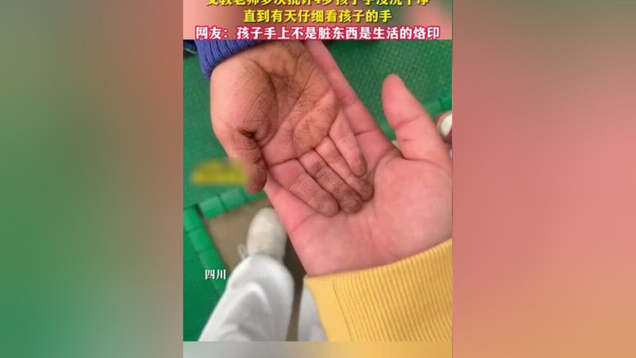 老师:这个孩子家庭条件不太好但是很懂事