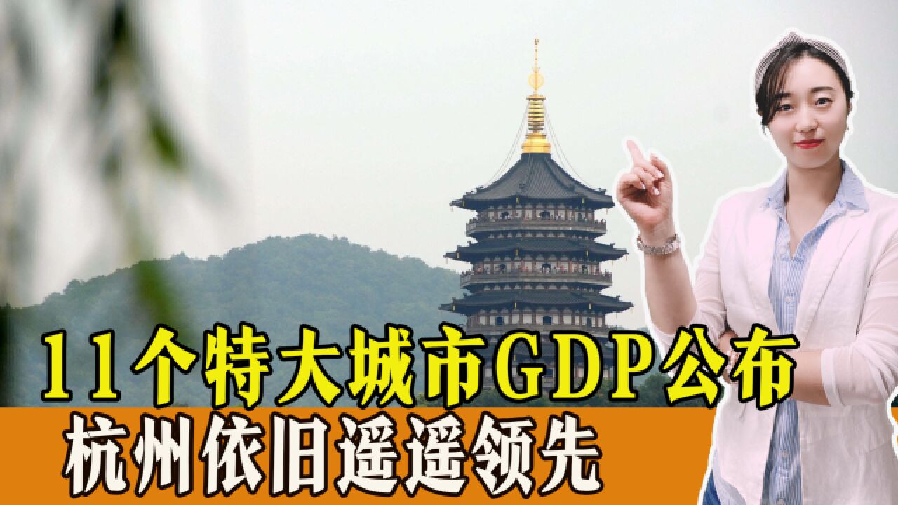 11个特大城市GDP公布,杭州依旧遥遥领先,谁排在最后一位?