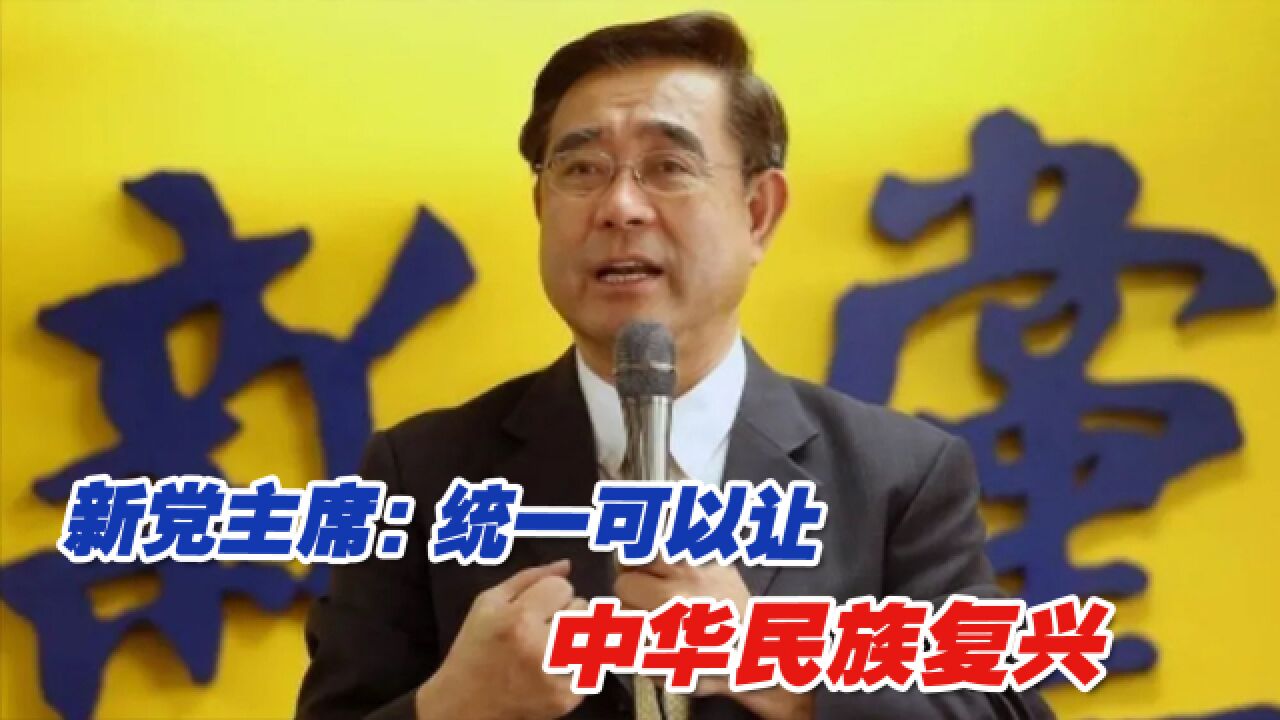 新党主席:统一可以让中华民族复兴,百年后子孙都会竖起大拇指