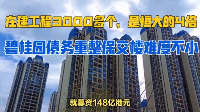 碧桂园债务重整:保交楼难度不小!3000多在建项目,是恒大的四倍