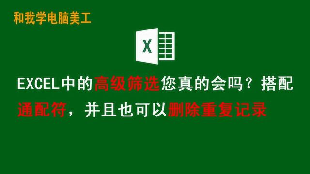 EXCEL中的高级筛选竟然能删除重复记录并配合通配符多条件用