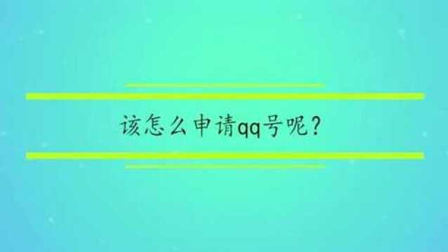 该怎么申请qq号呢?