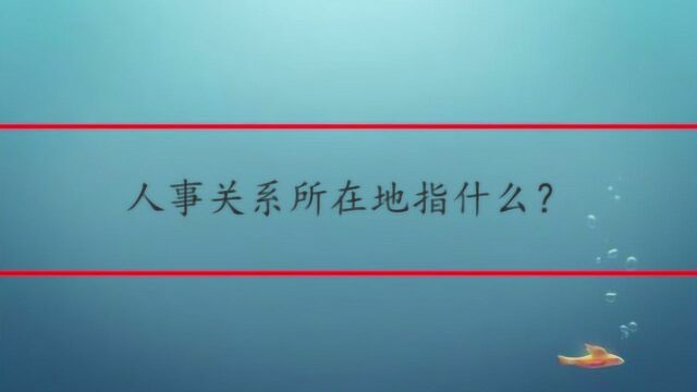 人事关系所在地指什么?