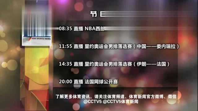 CCTV5节目预告