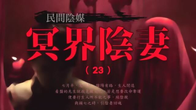 第23集 长篇有声民间灵异恐怖故事 民间阴媒《冥界阴妻》