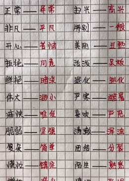 小学生常用反义词，你再来补充一些吧