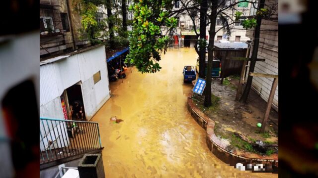 强降雨致略阳部分路段严重内涝,汉中多地今晚暴雨