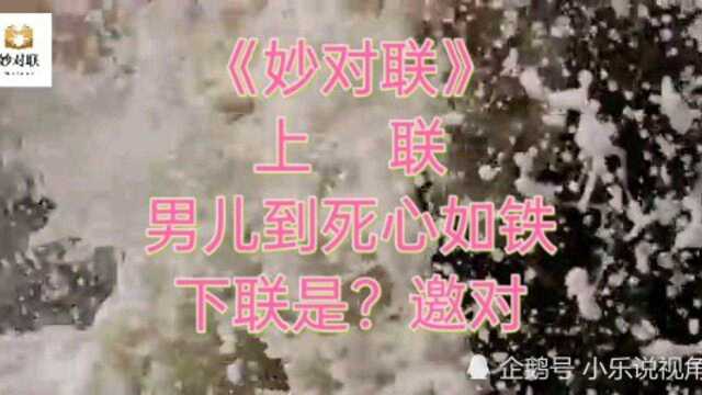 《妙对联》上联:男儿到死心如铁、下联是?邀对