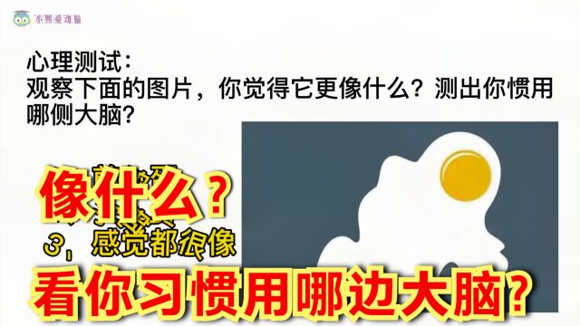 心理测试:观察图片,你觉得它更像什么?测出你习惯用哪边大脑?