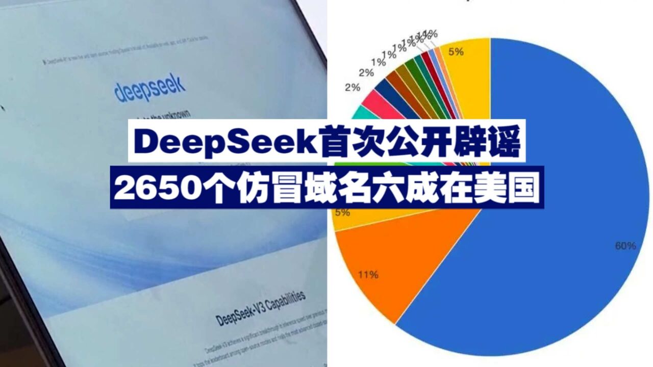 DeepSeek首次公开辟谣!2650个仿冒域名六成在美国