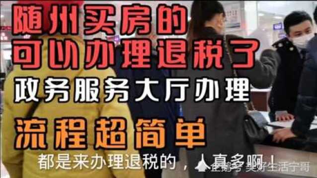 随州买房的可以办理退税了,政务服务中心办理,流程超简单