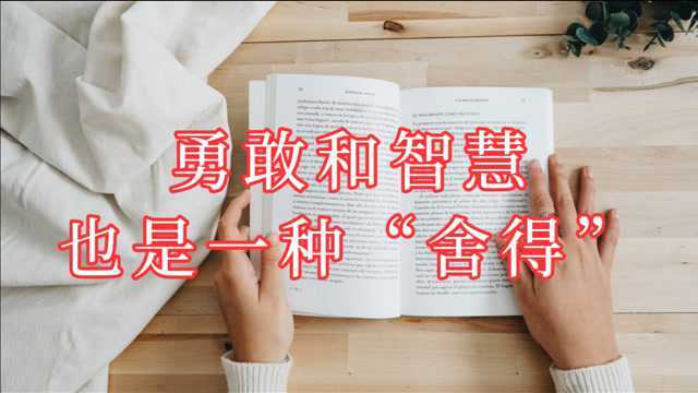 人在世上,除了“舍得”,也该了解勇敢和智慧的关系;说给你听