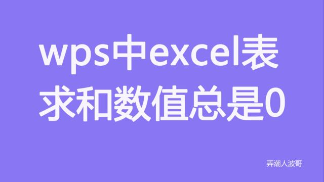 wps中excel表求和数值总是0的处理办法