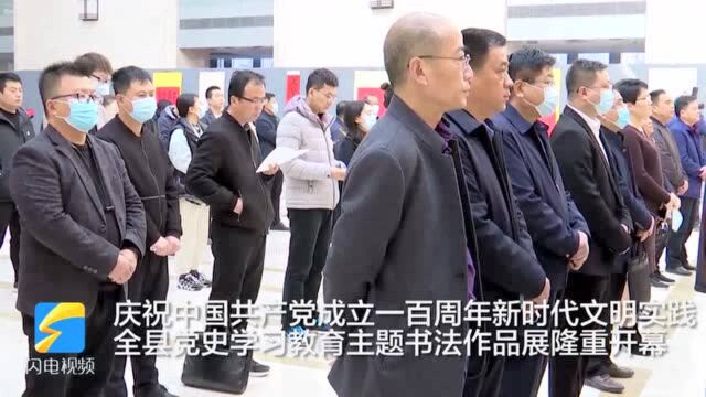 39秒|滨州阳信举办庆祝中国共产党成立一百周年党史学习教育书法作品展