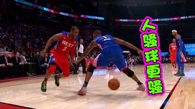 NBA赛场街球时刻:保罗手脚全是戏,米契尔坐地运球骚行天下!