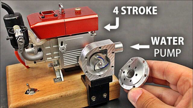 厉害了!大神自制微型汽油机动力水泵