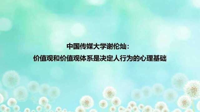 中国传媒大学谢伦灿:价值观和价值观体系是决定人行为的心理基础