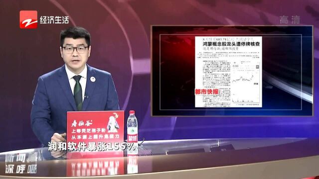 8个交易日暴涨155% 鸿蒙概念股龙头遭停牌核查