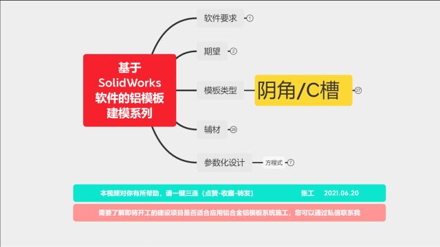 C槽SolidWorks软件铝模板建模