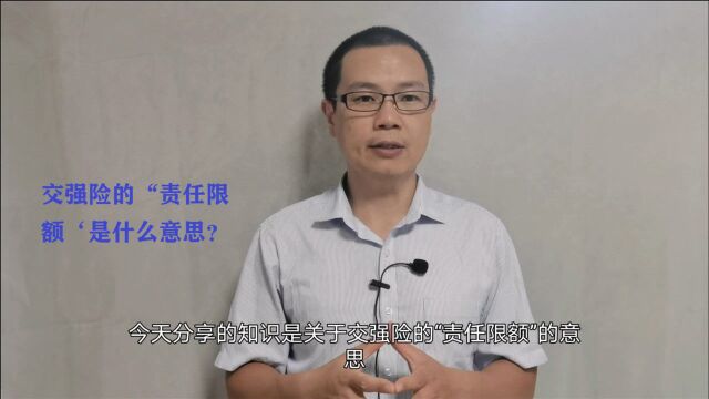 7.19交强险责任限额什么意思