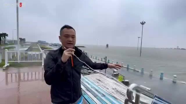 台风“烟花”已登陆,#上海金山“风口”今晨风雨交加