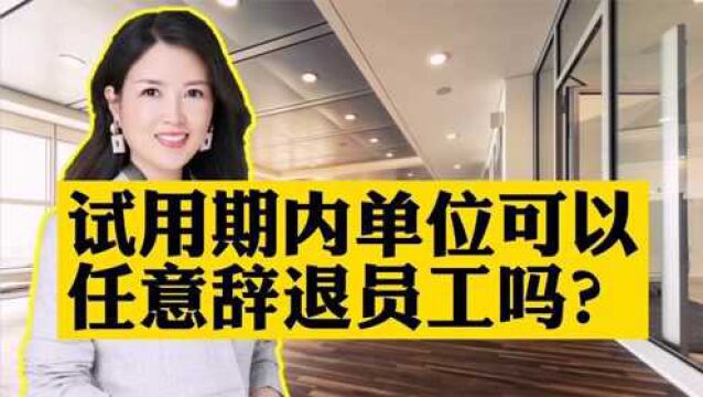 试用期内,公司可以任意辞退员工吗?