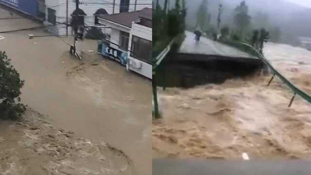 湖北随州降雨量破当地8月极值:洪水漫涨、通讯中断 临街店铺被淹没