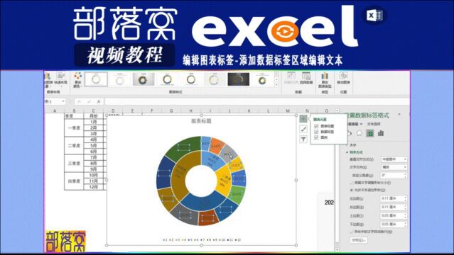 excel编辑图表标签视频:添加数据标签区域编辑文本