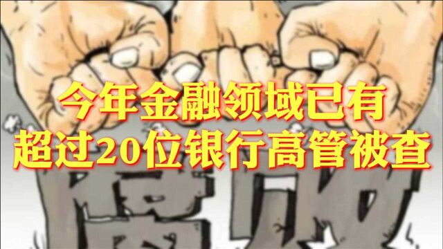 董秘视窗丨今年金融领域已有超过20位银行高管被查