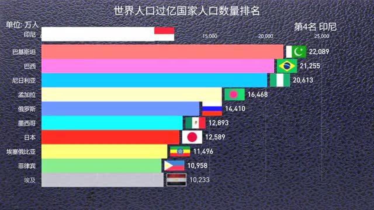 全球人口过亿的国家人口数量排名亚洲占了一半印度即将超过中国成为世界第一人口大国 腾讯视频