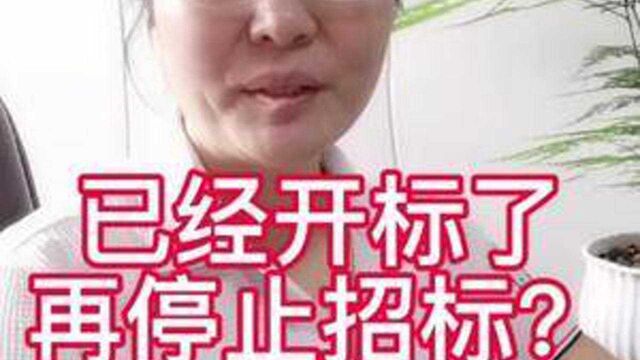 已经开标的项目可以停止招标吗? #标书 #造价 #预算