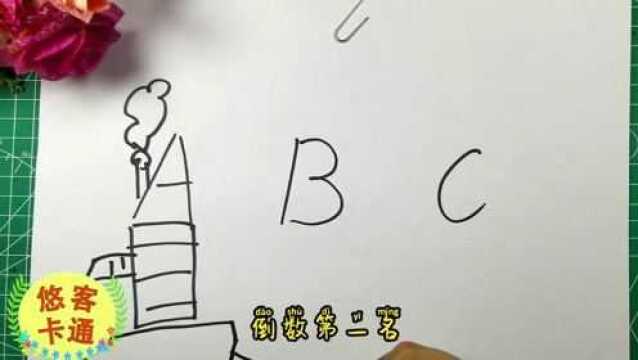 让儿子把英文字母ABC变成卡通画,他最终能画出什么来?