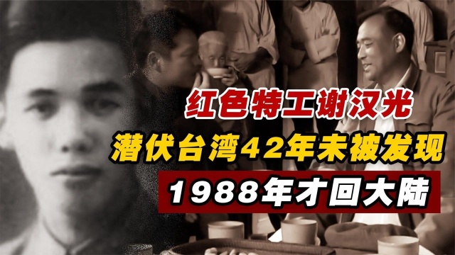  红色特工谢汉光,潜伏台湾42年未被发现,1988年以台胞身份回大陆