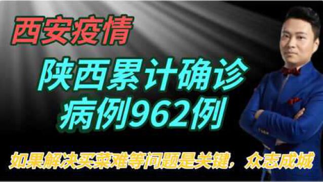 陕西累计确诊病例962例,如果解决买菜难等问题是关键,众志成城