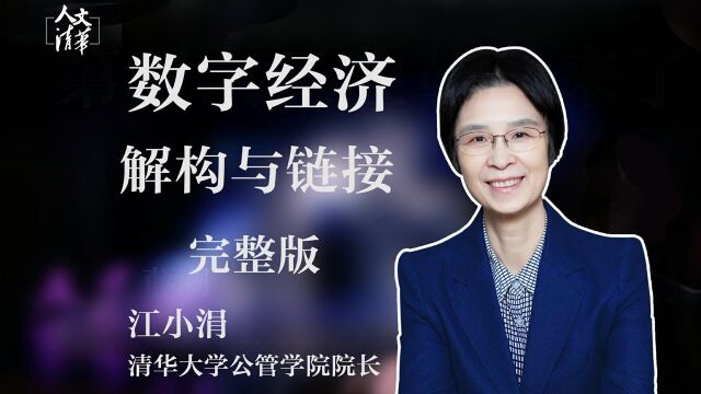 “人文清华”讲坛 江小涓《数字经济 解构与链接》完整版