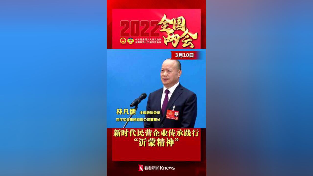 林凡儒委员:新时代民营企业传承践行“沂蒙精神”