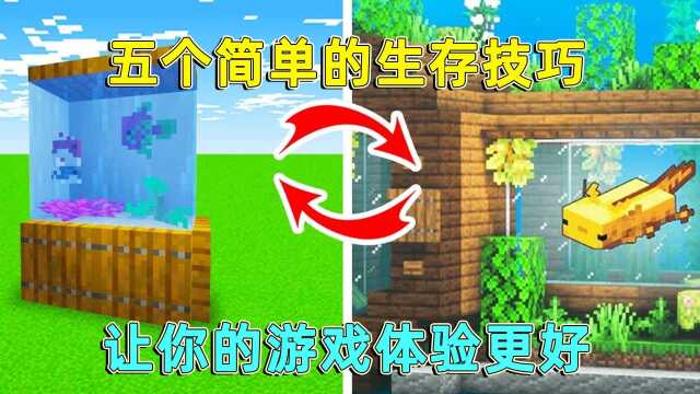 我的世界:五个简单的生存技巧!让你的游戏体验更好,萌新快收藏