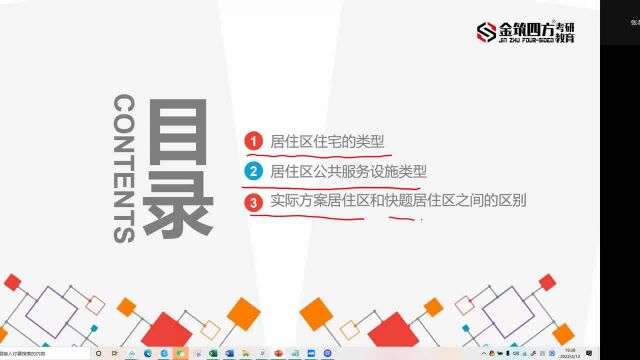 2022年规划结构18式第1式:居住区和公共服务设施结构素材讲解及领绘(金筑四方考研教育)