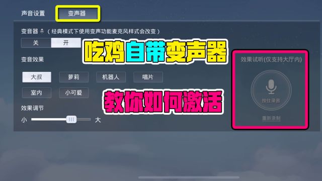 和平精英大山:吃鸡内置变声器,教你如何激活!