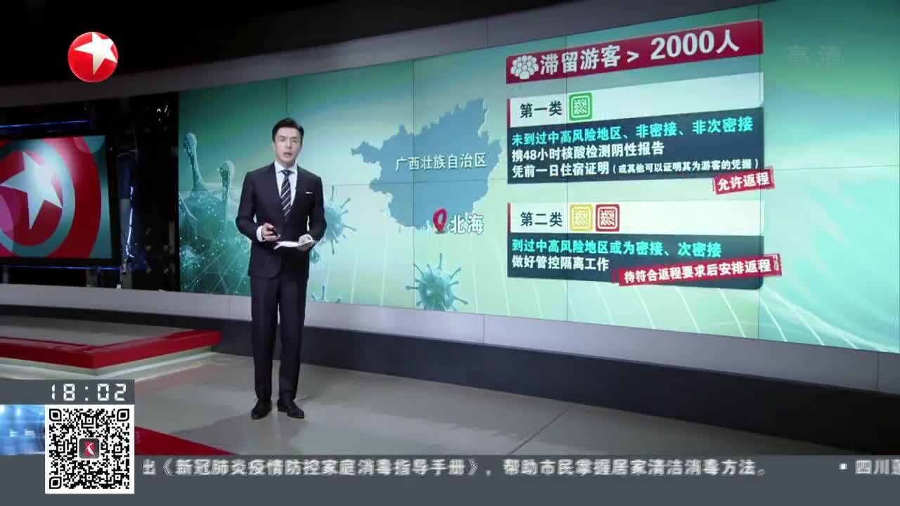 广西北海:将滞留游客按所在区域风险等级分类管理处置