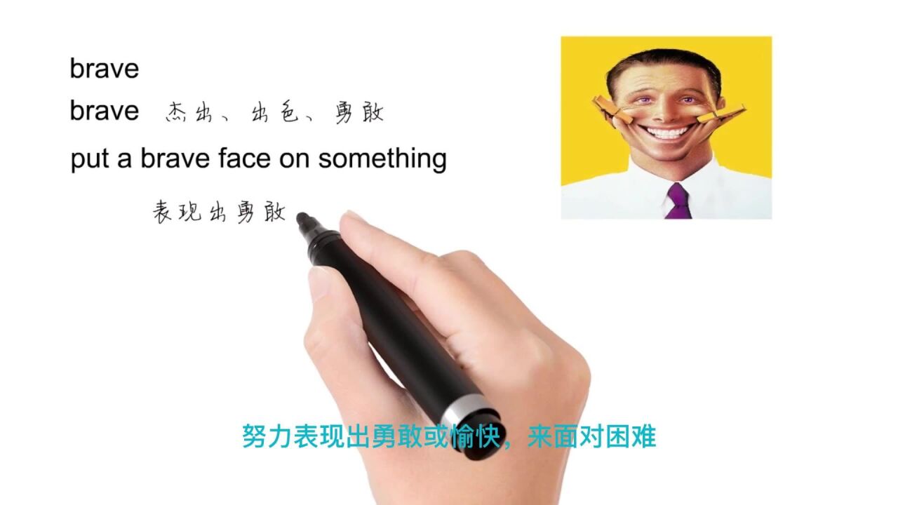 英语思维解密,为什么put a brave face on something指假装高兴,轻松学英语