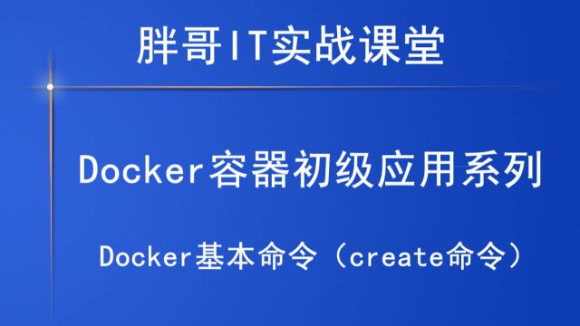 Docker基本命令(create命令)中1