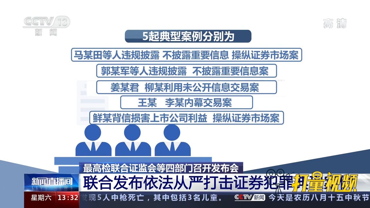 最高检联合证监会等四部门联合发布依法从严打击证券犯罪典型案例