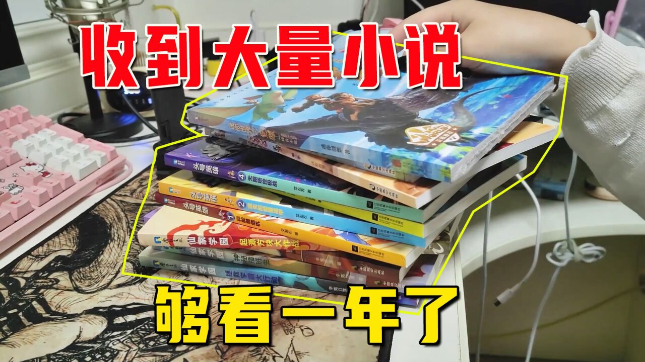 迷你世界:收到官方寄来的大量小说,承包了妹子一年的阅读量