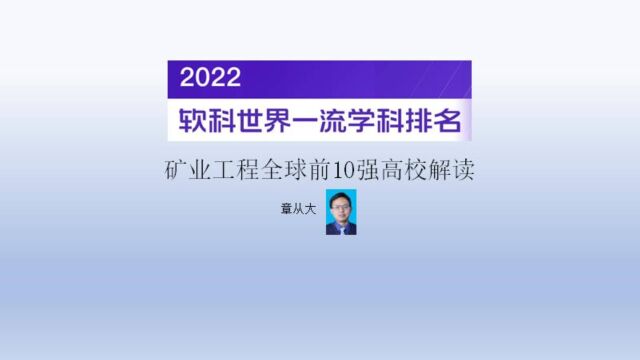 2022矿业工程全球前10强高校解读,含中南大学