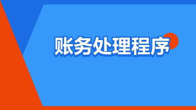 “账务处理程序”是什么意思?