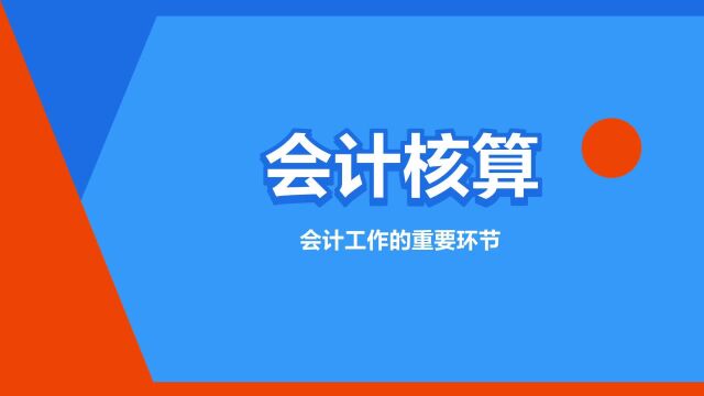 “会计核算”是什么意思?