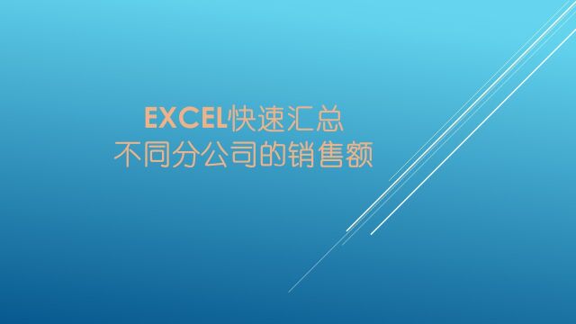 Excel如何自动汇总指定分公司的销售额?