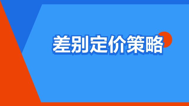 “差别定价策略”是什么意思?