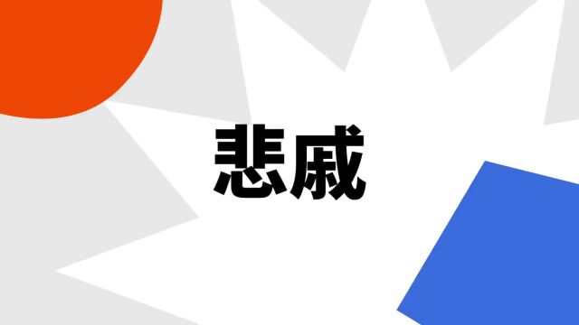 “悲戚”是什么意思?